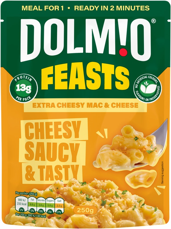 Dolmio Feasts Cheesy Mac & Cheese Pasta Ready Meal 250g